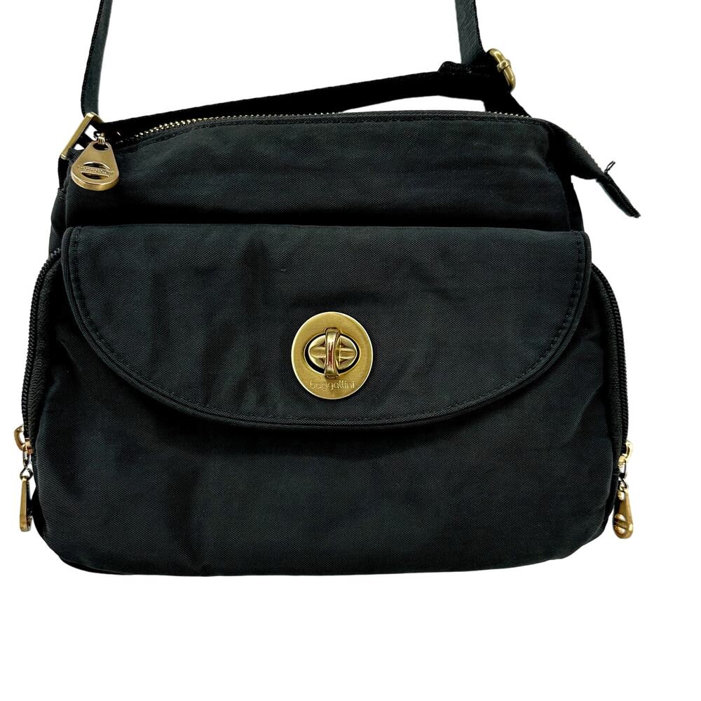 Baggallini Provence Crossbody Bag Water Resistant Zip Adjustable Black One Size